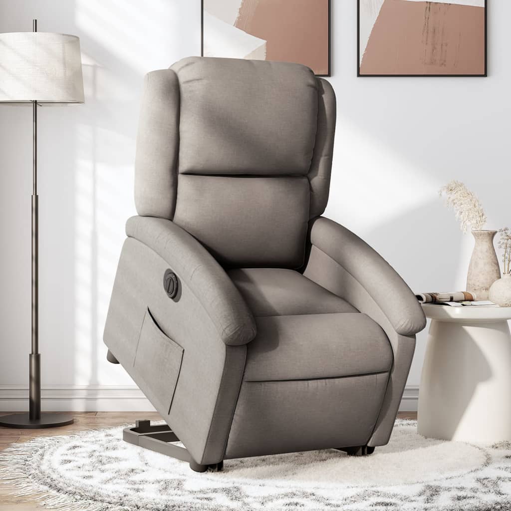 Fauteuil inclinable électrique taupe tissu - XIOS