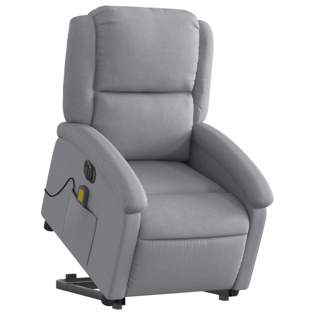 Fauteuil inclinable de massage électrique Gris clair Tissu - XIOS