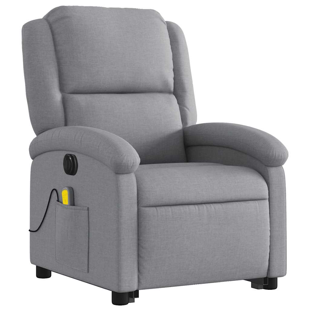 Fauteuil inclinable de massage électrique Gris clair Tissu - XIOS