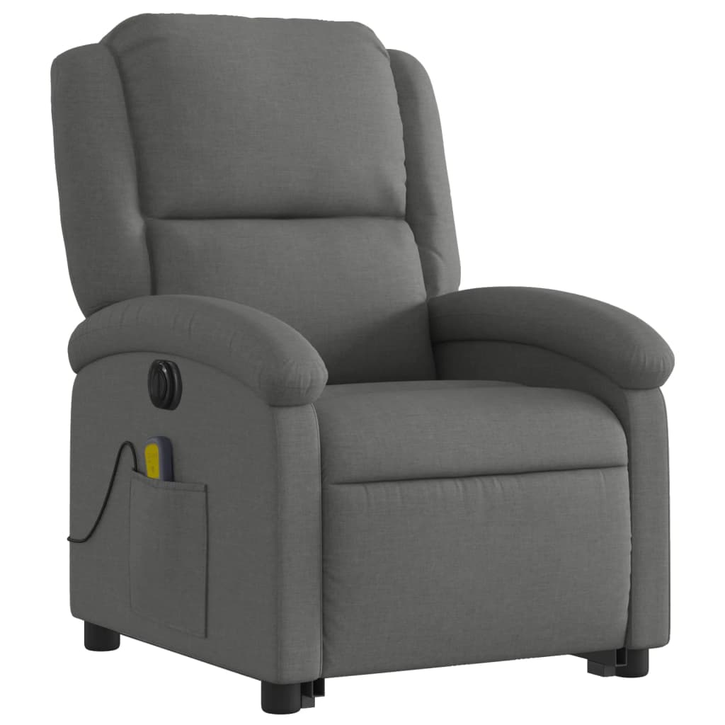 Fauteuil inclinable de massage électrique Gris foncé Tissu - XIOS