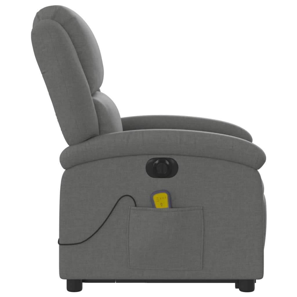 Fauteuil inclinable de massage électrique Gris foncé Tissu - XIOS