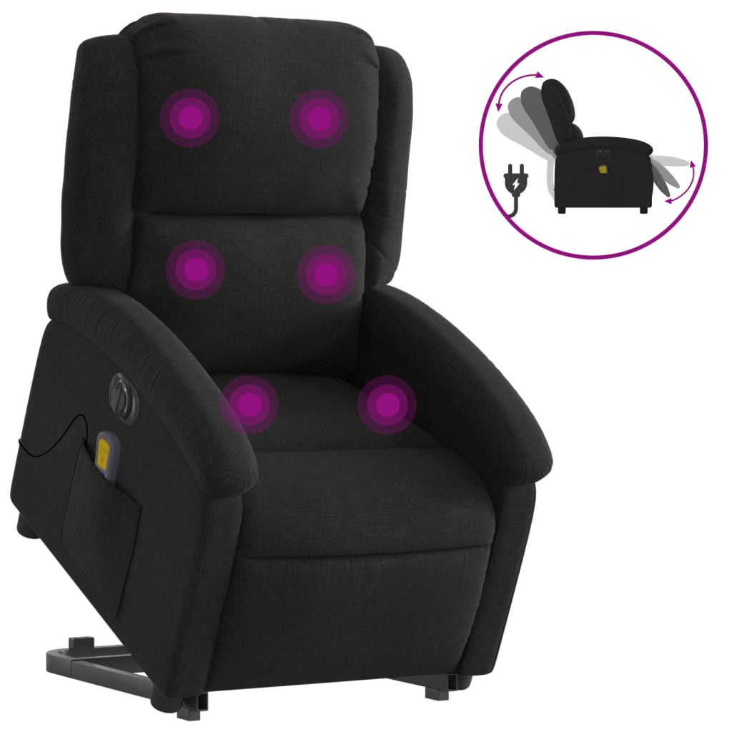 Fauteuil inclinable de massage électrique Noir Tissu - XIOS
