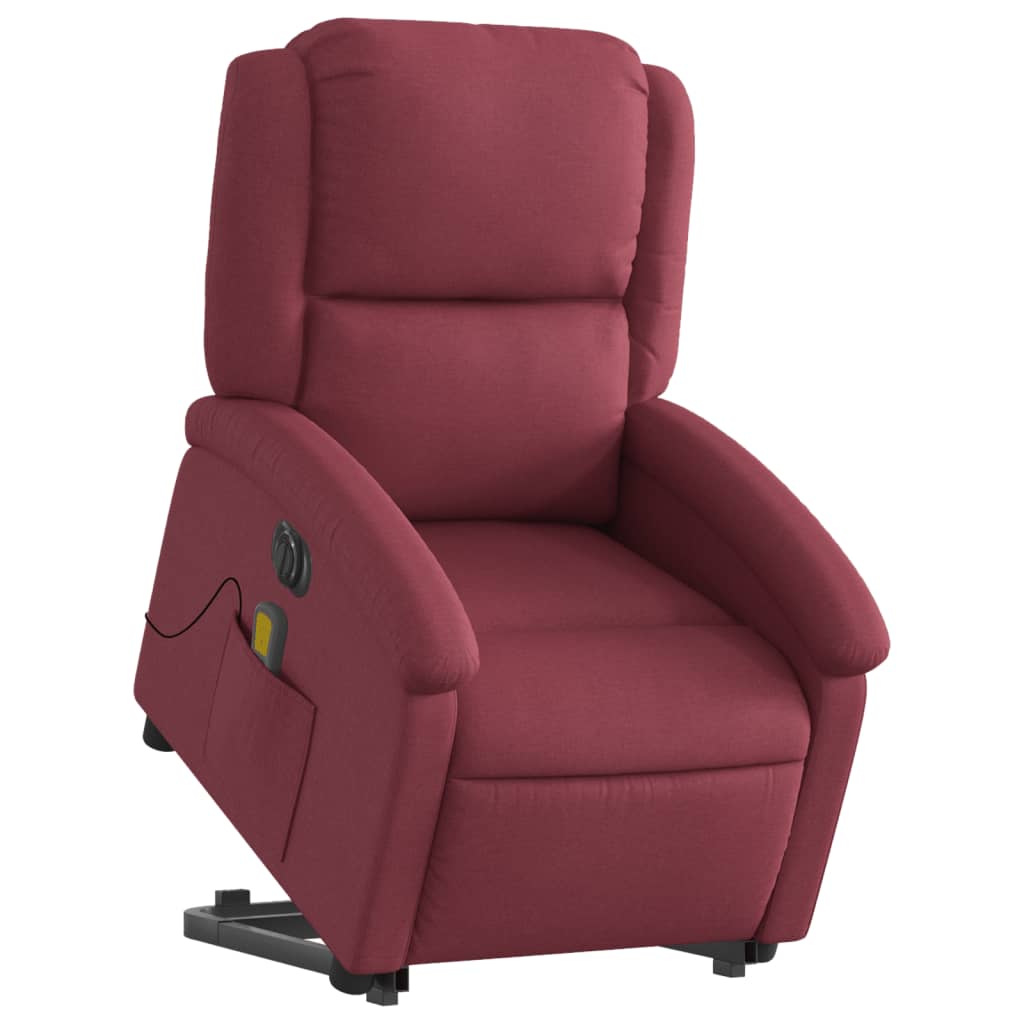 Fauteuil inclinable de massage électrique Rouge bordeaux Tissu