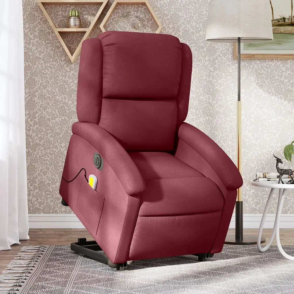 Fauteuil inclinable de massage électrique Rouge bordeaux Tissu - XIOS