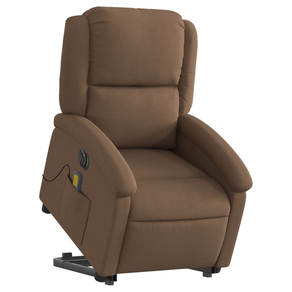 Fauteuil inclinable de massage électrique Marron Tissu - XIOS
