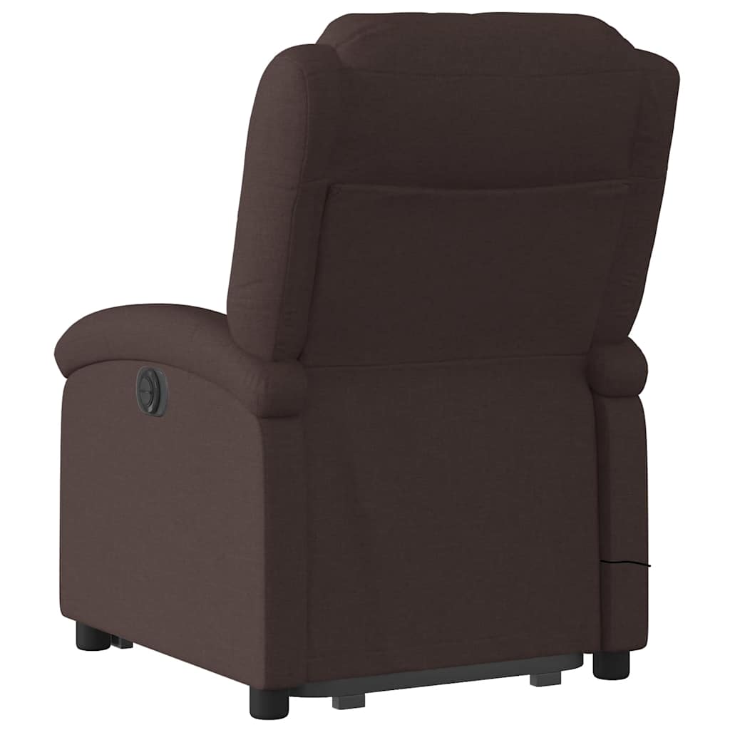 Fauteuil inclinable de massage électrique Marron foncé Tissu
