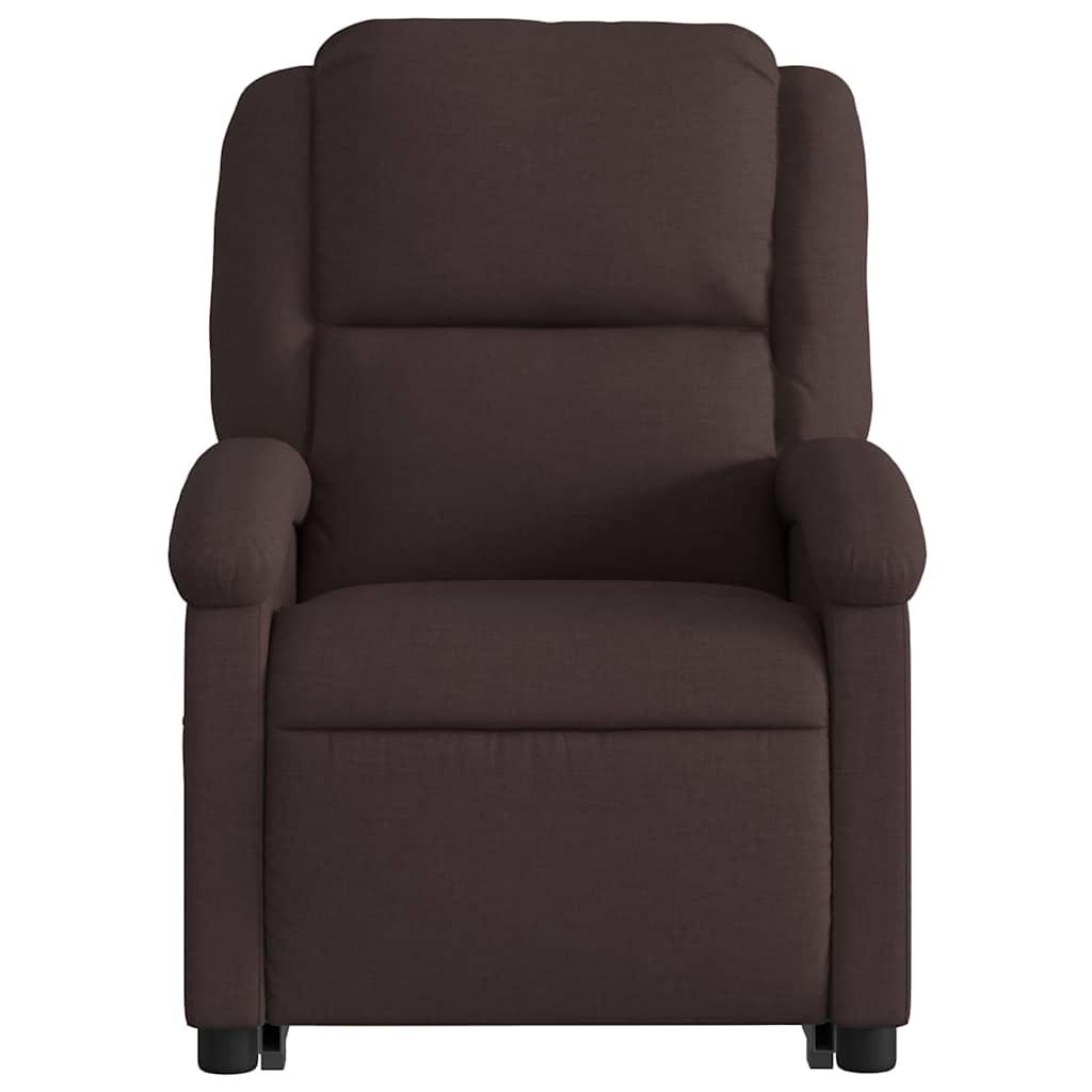 Fauteuil inclinable de massage électrique Marron foncé Tissu