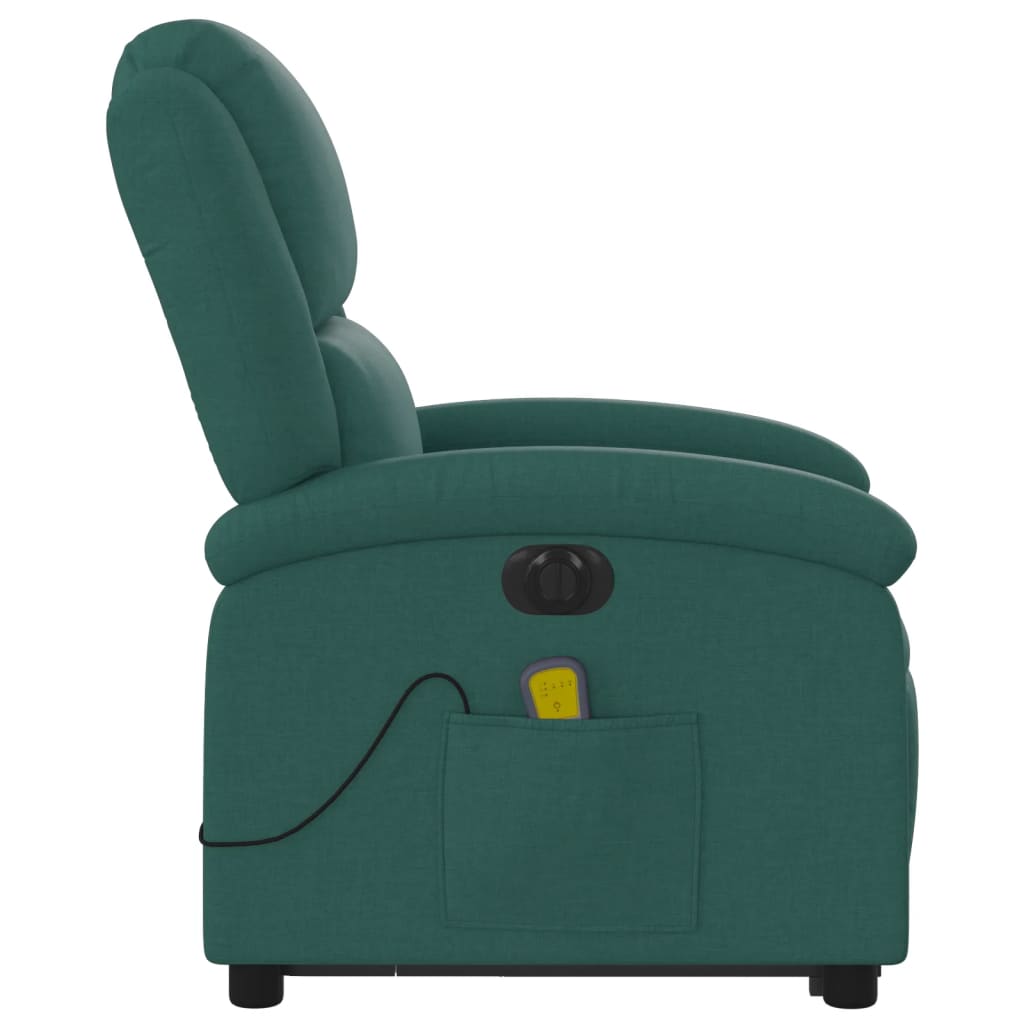 Fauteuil inclinable de massage électrique Vert foncé Tissu - XIOS