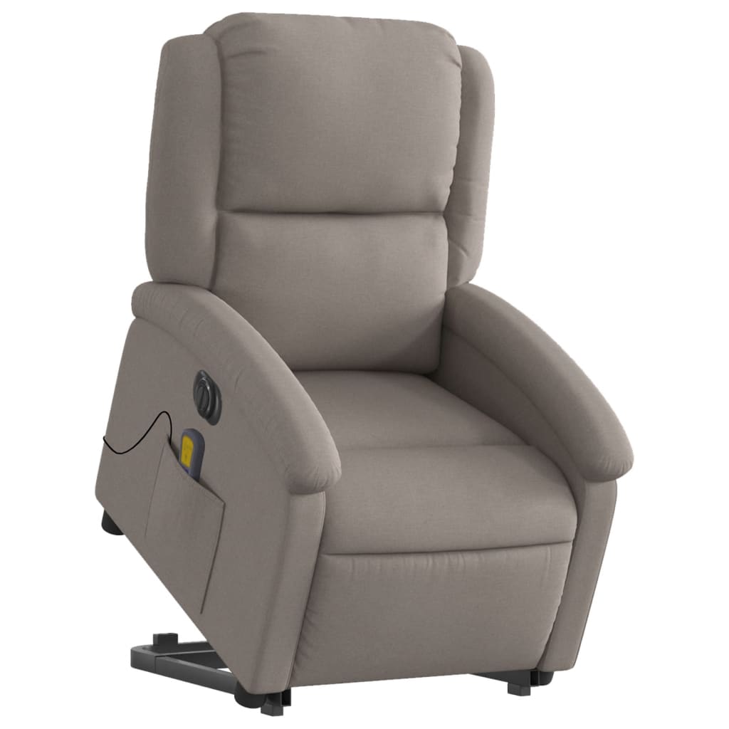 Fauteuil inclinable de massage électrique Taupe Tissu - XIOS