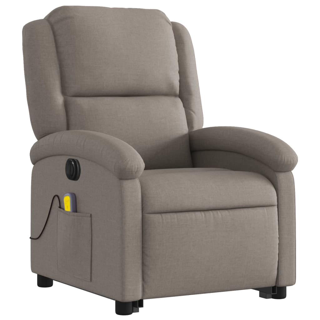 Fauteuil inclinable de massage électrique Taupe Tissu - XIOS