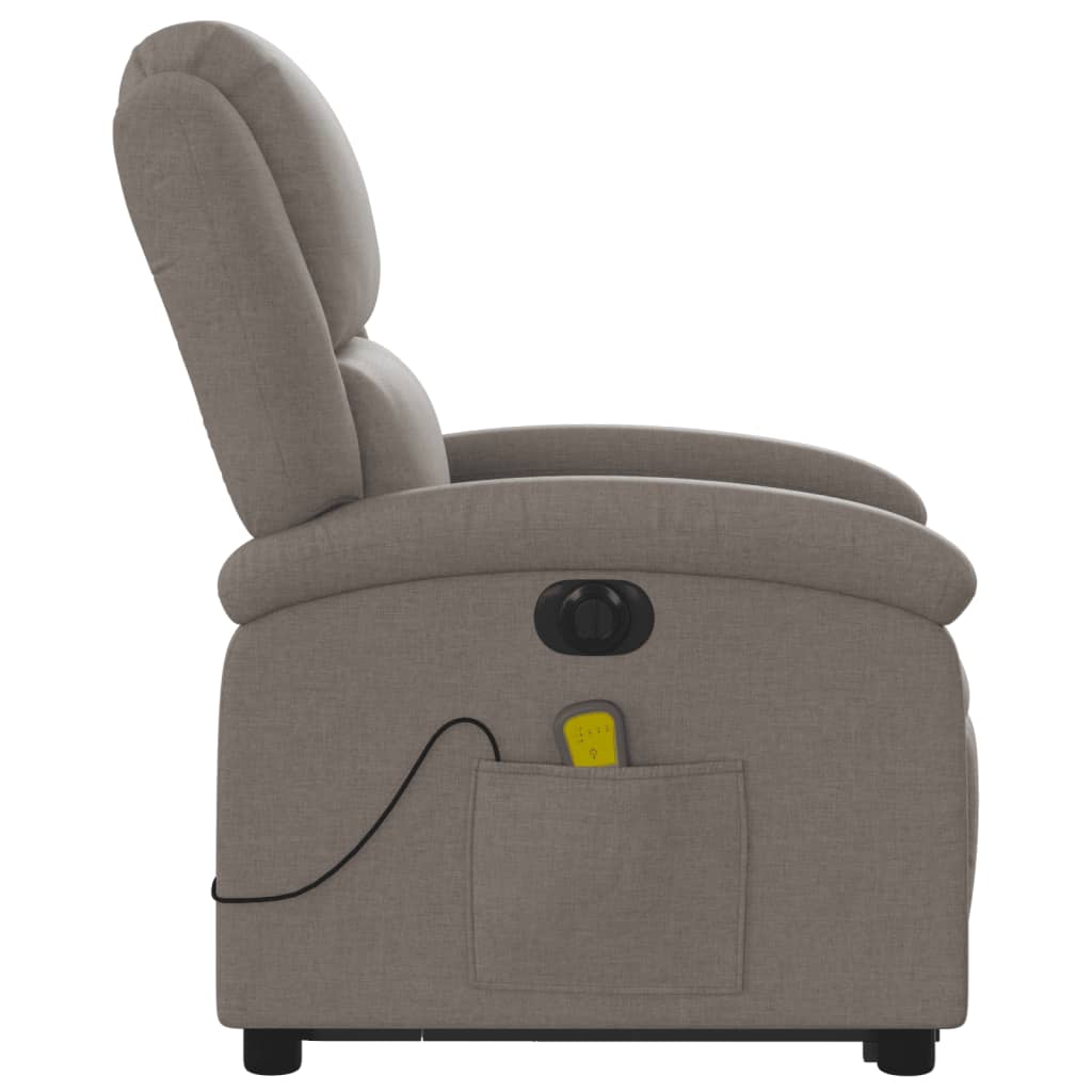 Fauteuil inclinable de massage électrique Taupe Tissu - XIOS