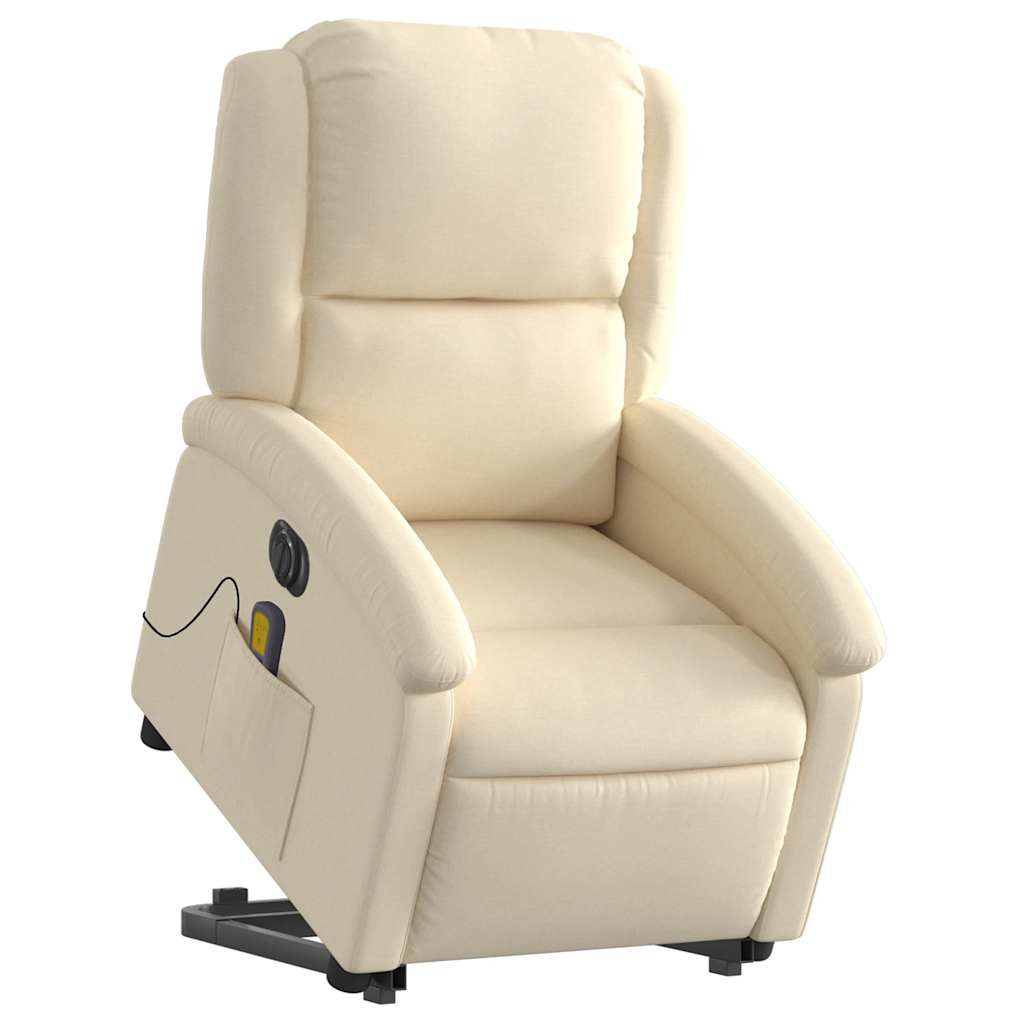 Fauteuil inclinable de massage électrique Crème Tissu - XIOS