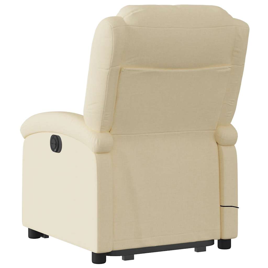 Fauteuil inclinable de massage électrique Crème Tissu