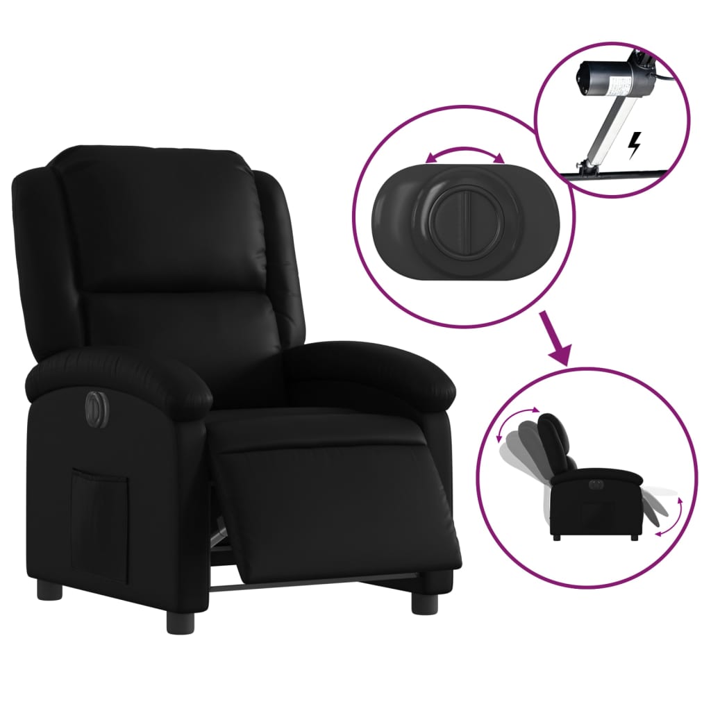 Fauteuil inclinable électrique Noir Similicuir - XIOS