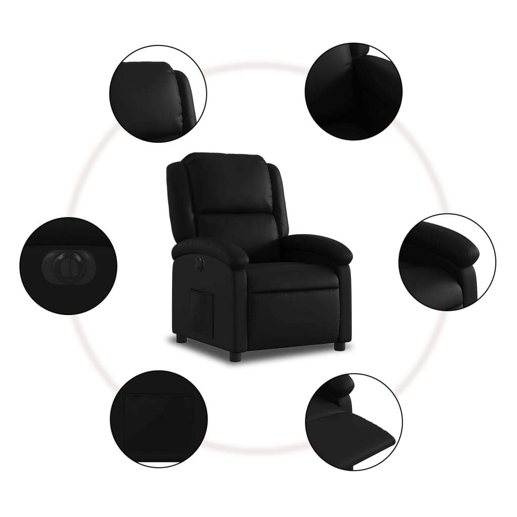 Fauteuil inclinable électrique Noir Similicuir - XIOS