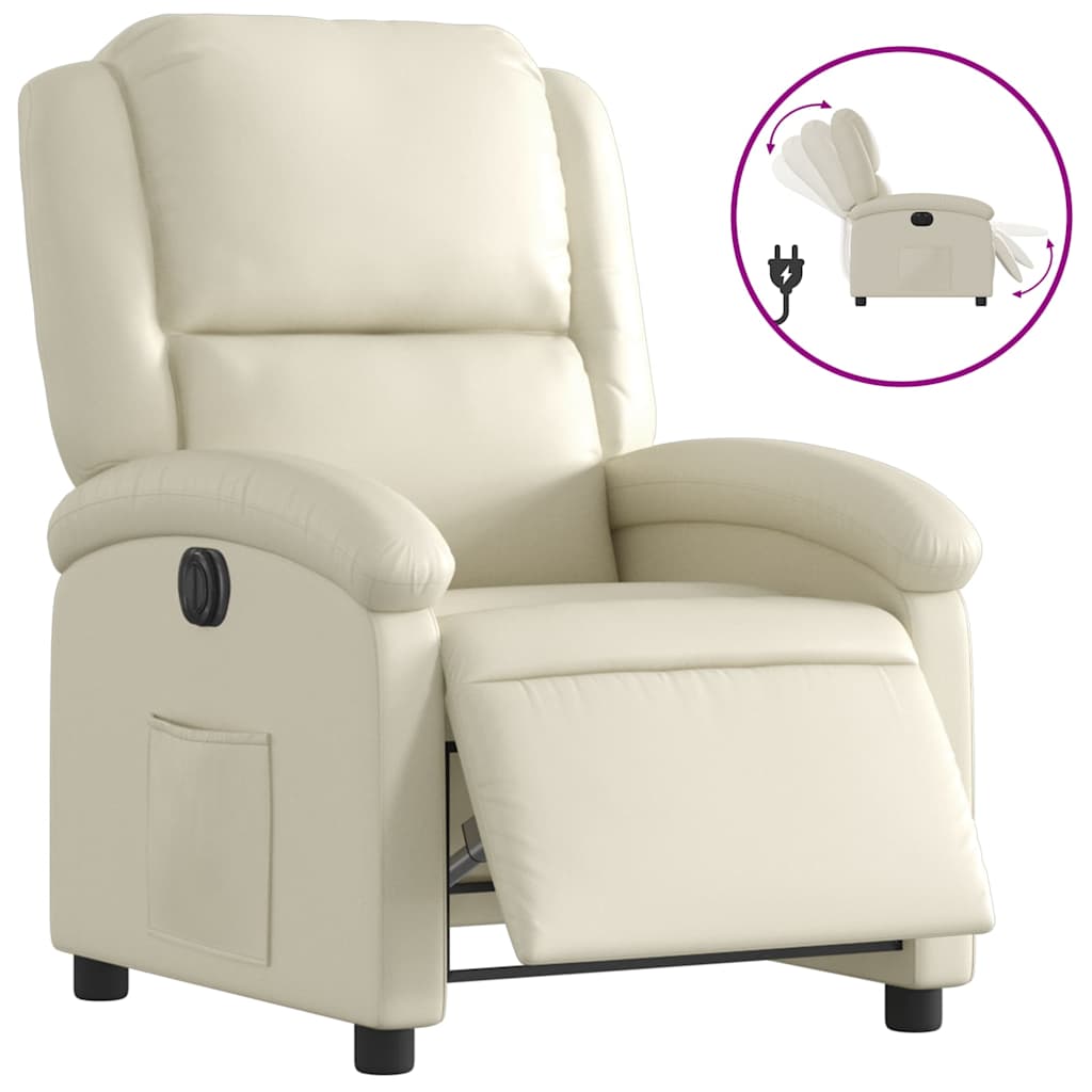 Fauteuil inclinable électrique Crème Similicuir - XIOS
