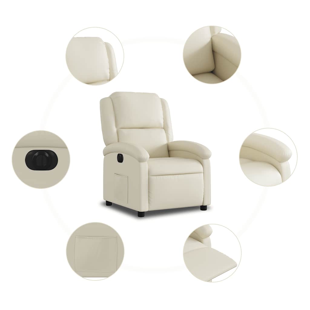 Fauteuil inclinable électrique Crème Similicuir - XIOS