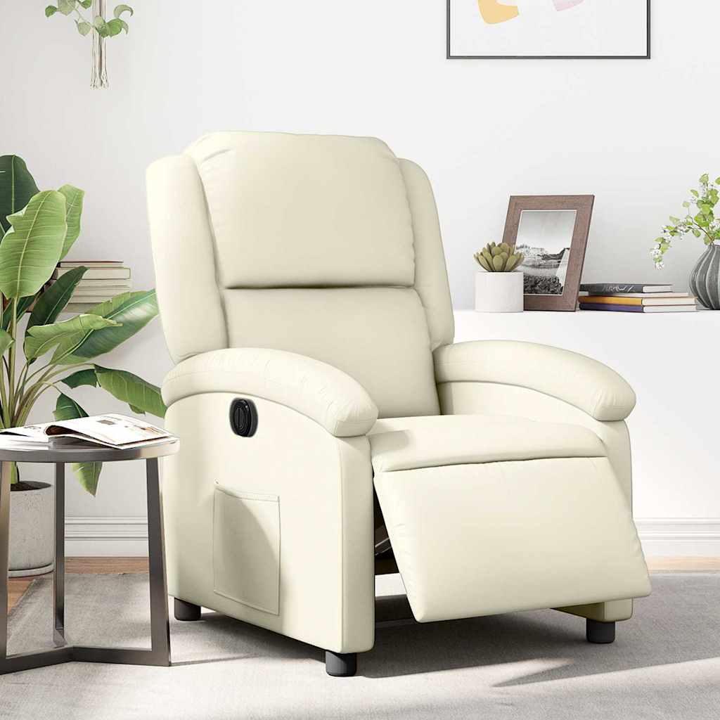 Fauteuil inclinable électrique Crème Similicuir - XIOS