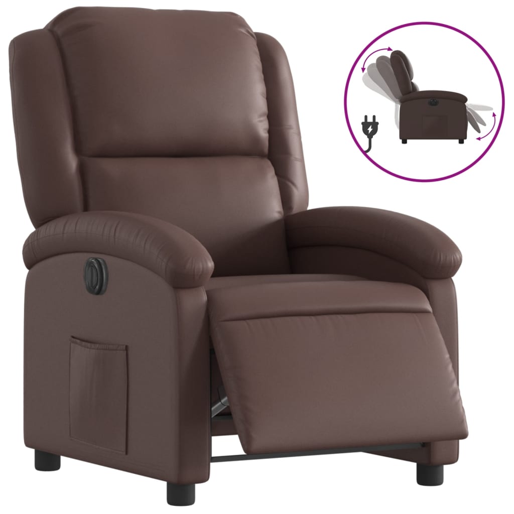 Fauteuil inclinable électrique Marron Similicuir - XIOS