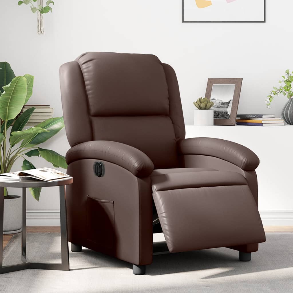 Fauteuil inclinable électrique Marron Similicuir - XIOS