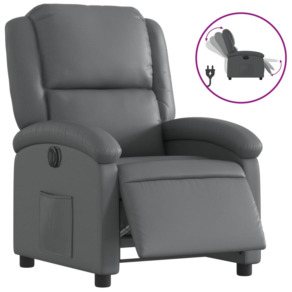 Fauteuil inclinable électrique Gris Similicuir - XIOS