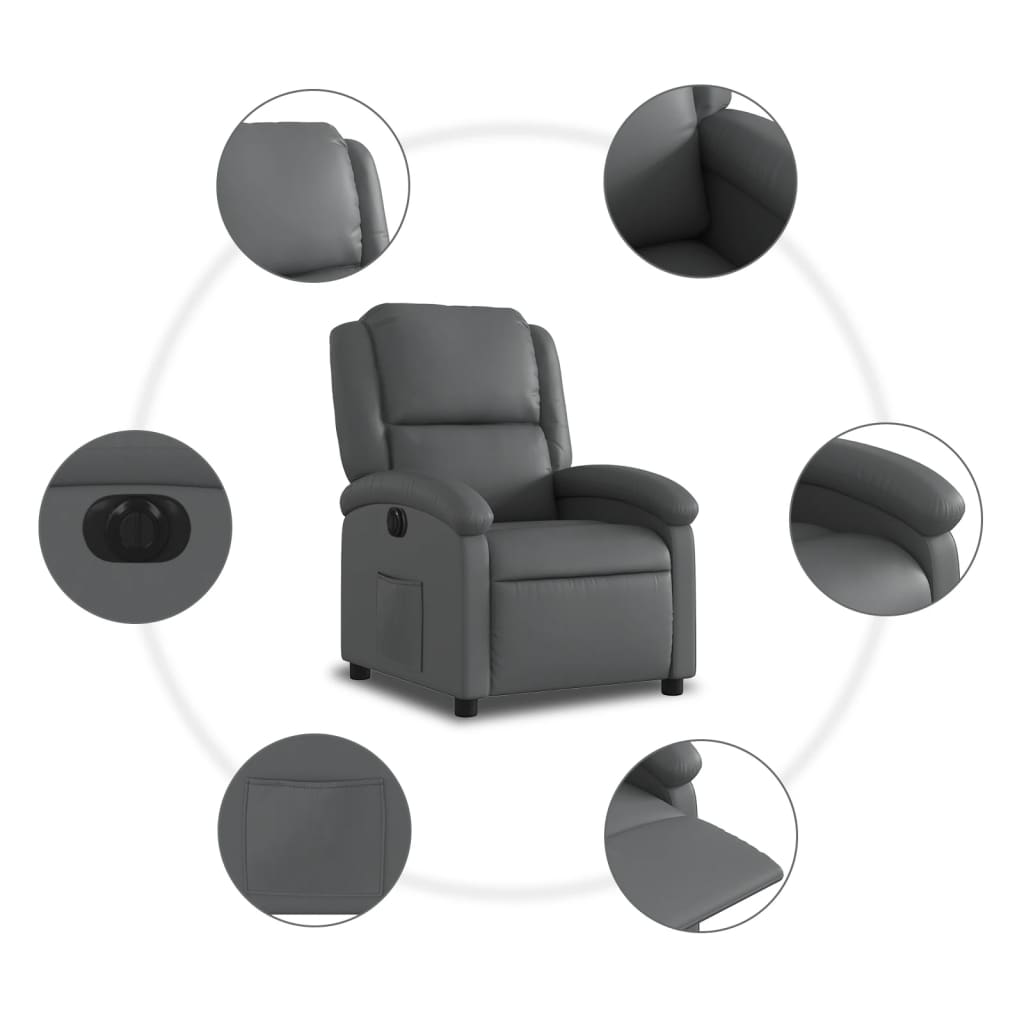 Fauteuil inclinable électrique Gris Similicuir - XIOS