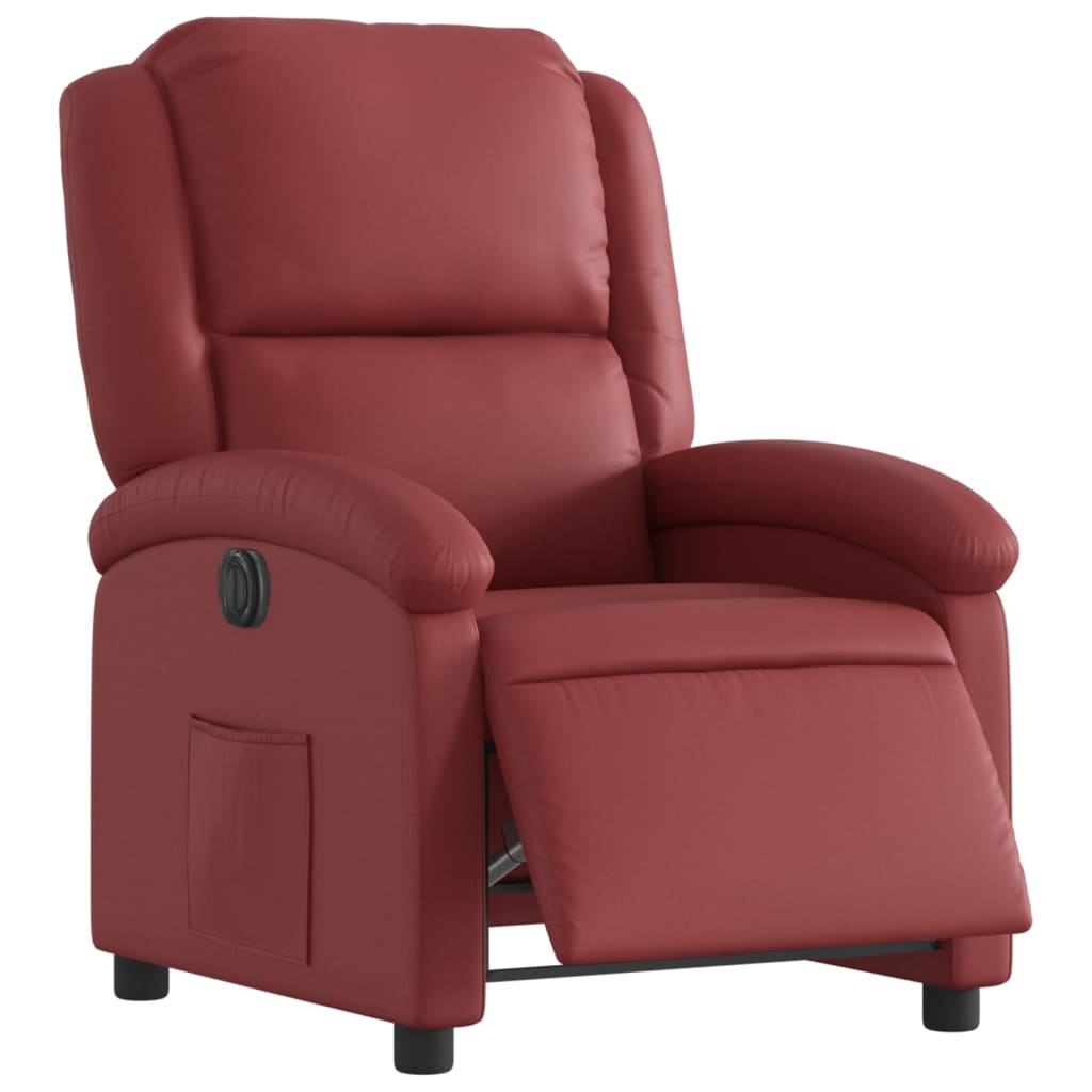 Fauteuil inclinable électrique Rouge bordeaux Similicuir - XIOS