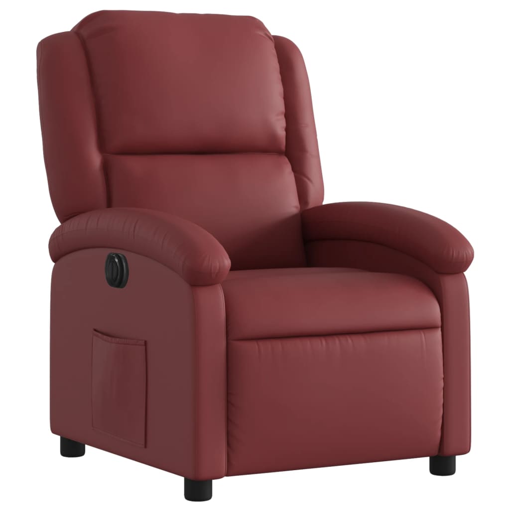 Fauteuil inclinable électrique Rouge bordeaux Similicuir - XIOS