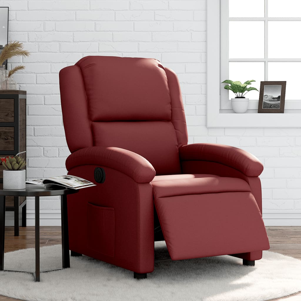 Fauteuil inclinable électrique Rouge bordeaux Similicuir - XIOS