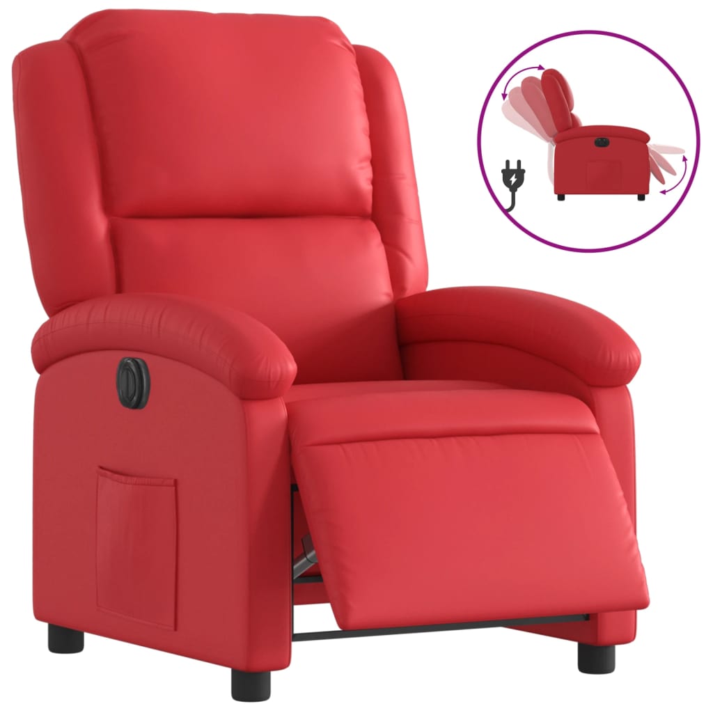 Fauteuil inclinable électrique Rouge Similicuir - XIOS