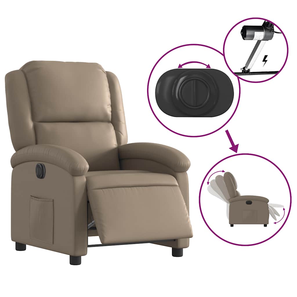 Fauteuil inclinable électrique Cappuccino Similicuir - XIOS