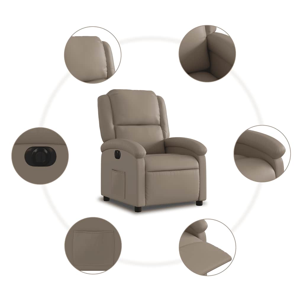 Fauteuil inclinable électrique Cappuccino Similicuir - XIOS