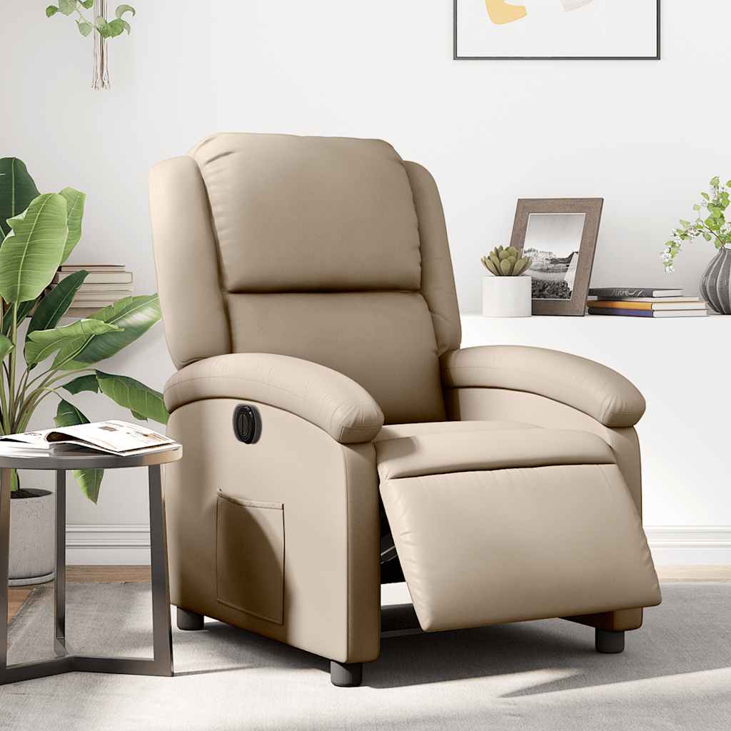 Fauteuil inclinable électrique Cappuccino Similicuir - XIOS