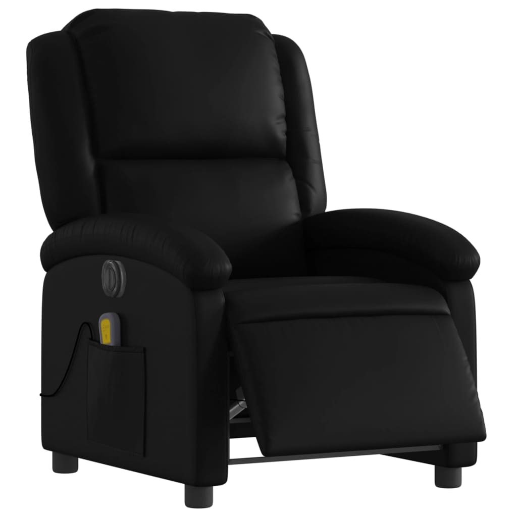 Fauteuil de massage inclinable électrique noir similicuir - XIOS