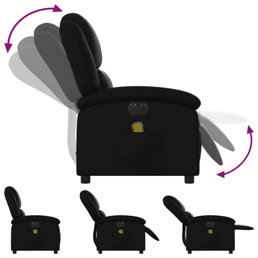 Fauteuil de massage inclinable électrique noir similicuir - XIOS