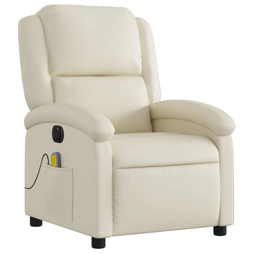 Fauteuil de massage inclinable électrique crème similicuir - XIOS