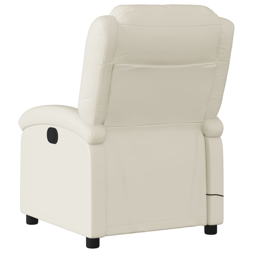 Fauteuil de massage inclinable électrique crème similicuir - XIOS