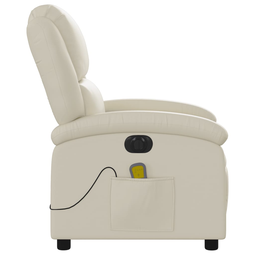 Fauteuil de massage inclinable électrique crème similicuir - XIOS