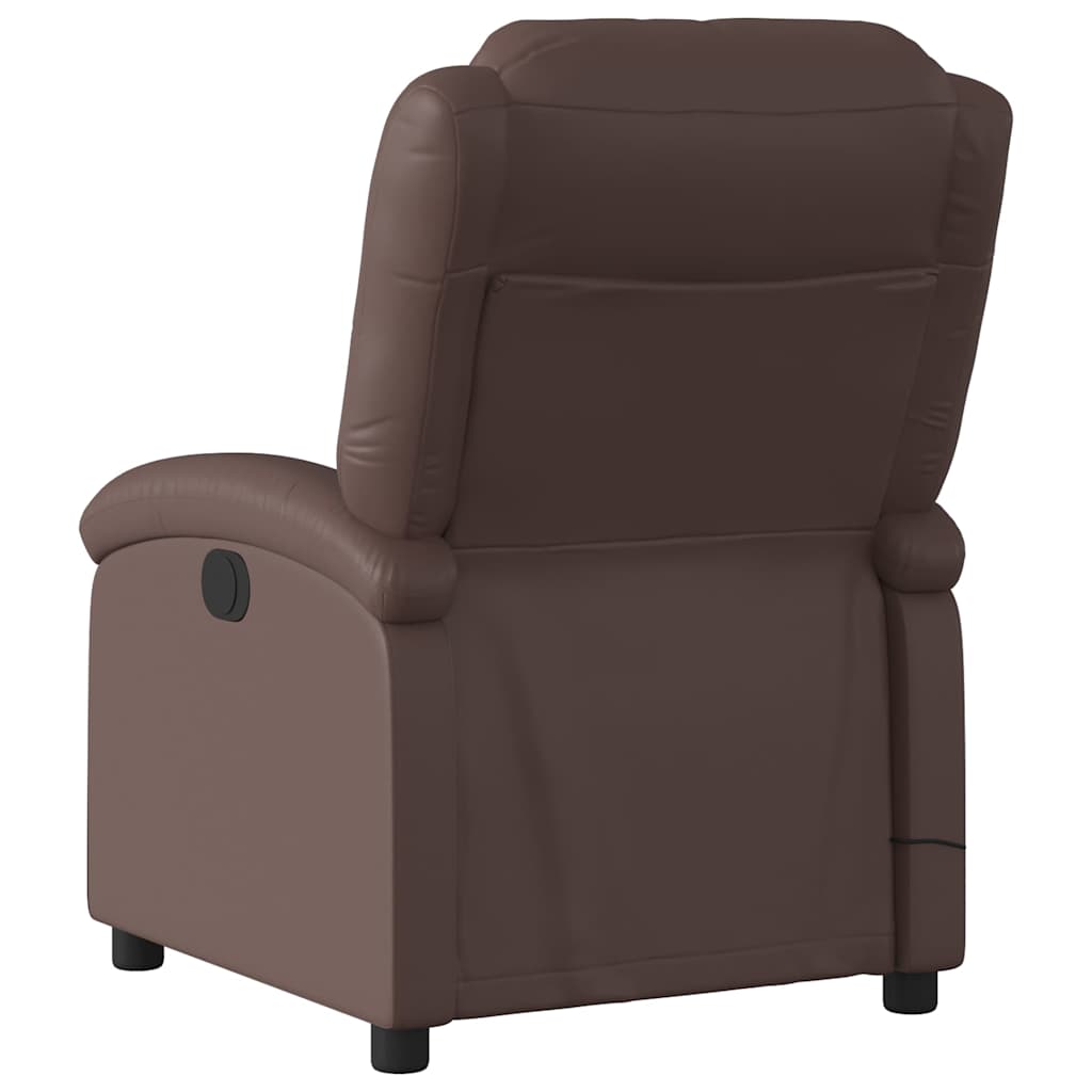 Fauteuil de massage inclinable électrique marron similicuir - XIOS