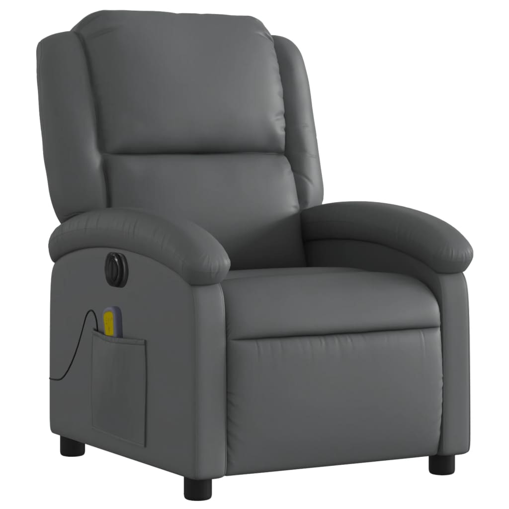 Fauteuil de massage inclinable électrique gris similicuir - XIOS