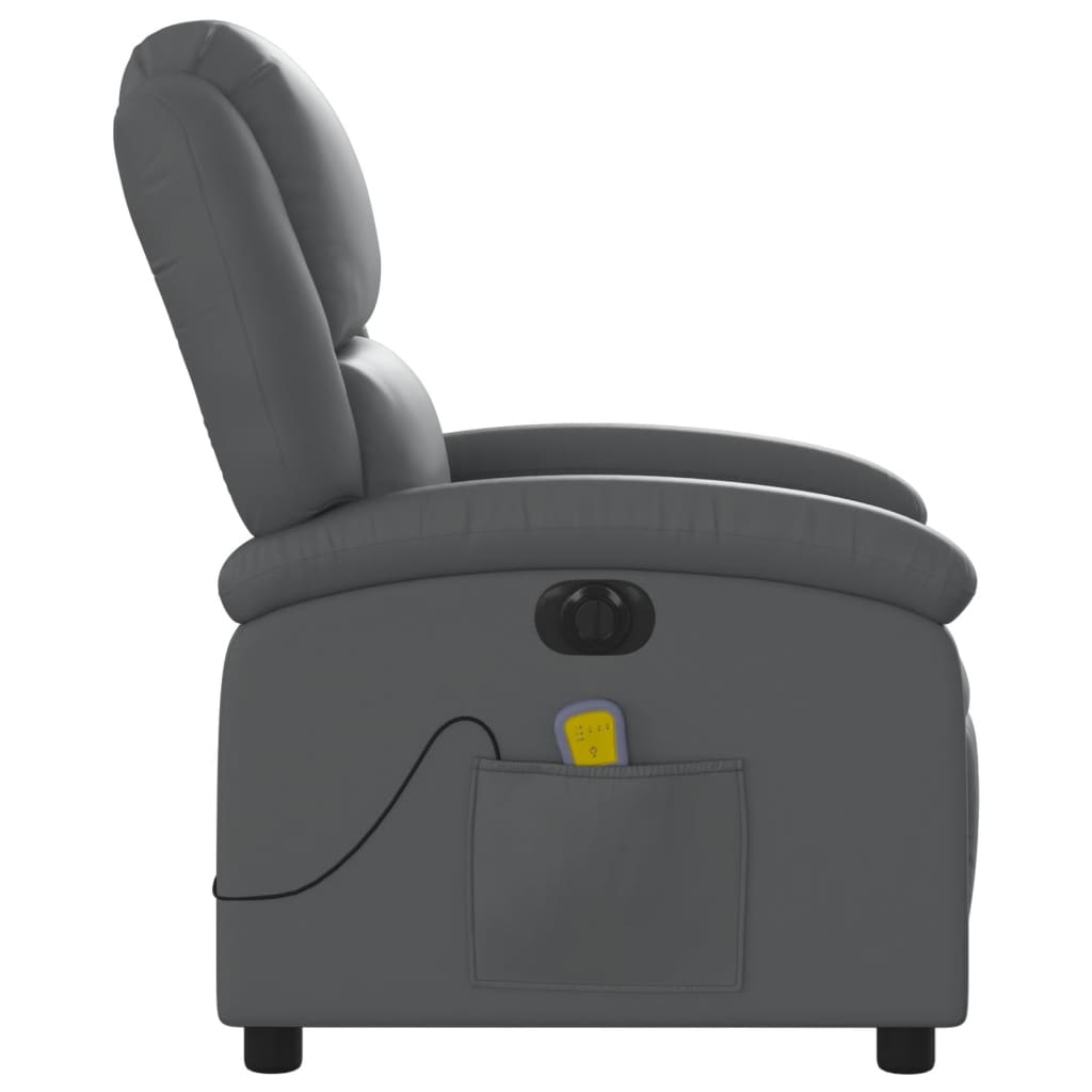 Fauteuil de massage inclinable électrique gris similicuir - XIOS
