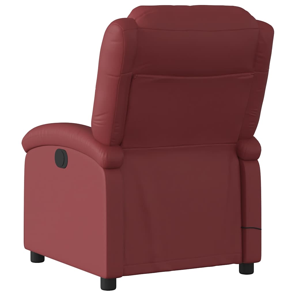 Fauteuil de massage inclinable électrique rouge bordeaux - XIOS
