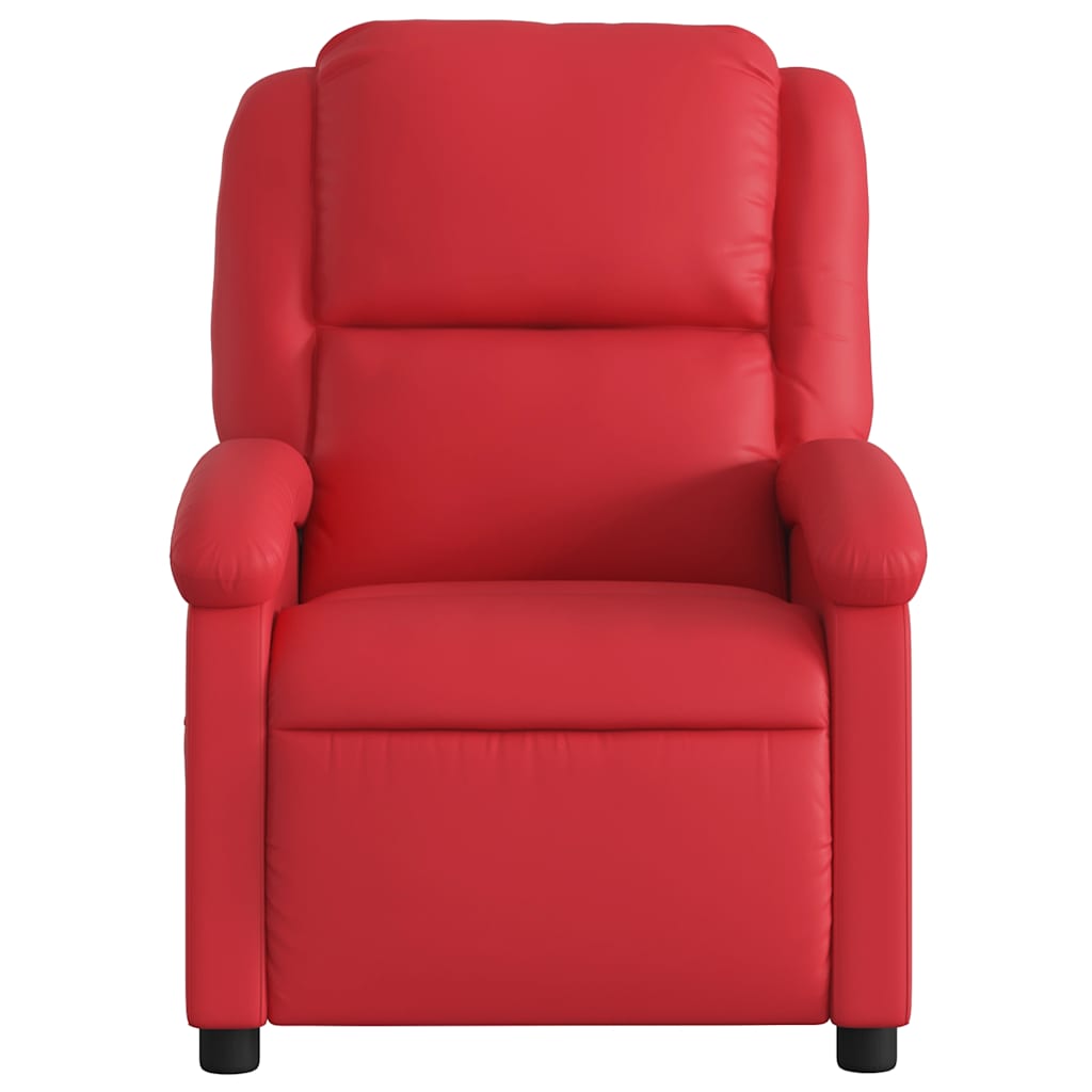 Fauteuil de massage inclinable électrique rouge similicuir - XIOS