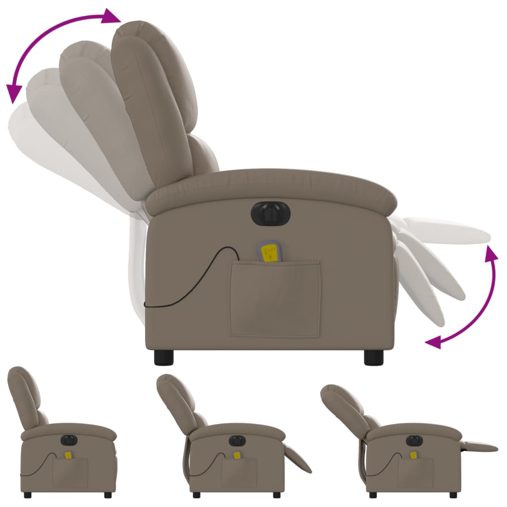 Fauteuil de massage inclinable électrique cappuccino similicuir - XIOS