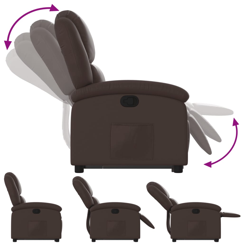 Fauteuil inclinable marron similicuir - XIOS