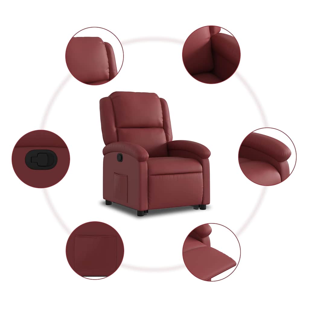 Fauteuil inclinable Rouge bordeaux Similicuir - XIOS