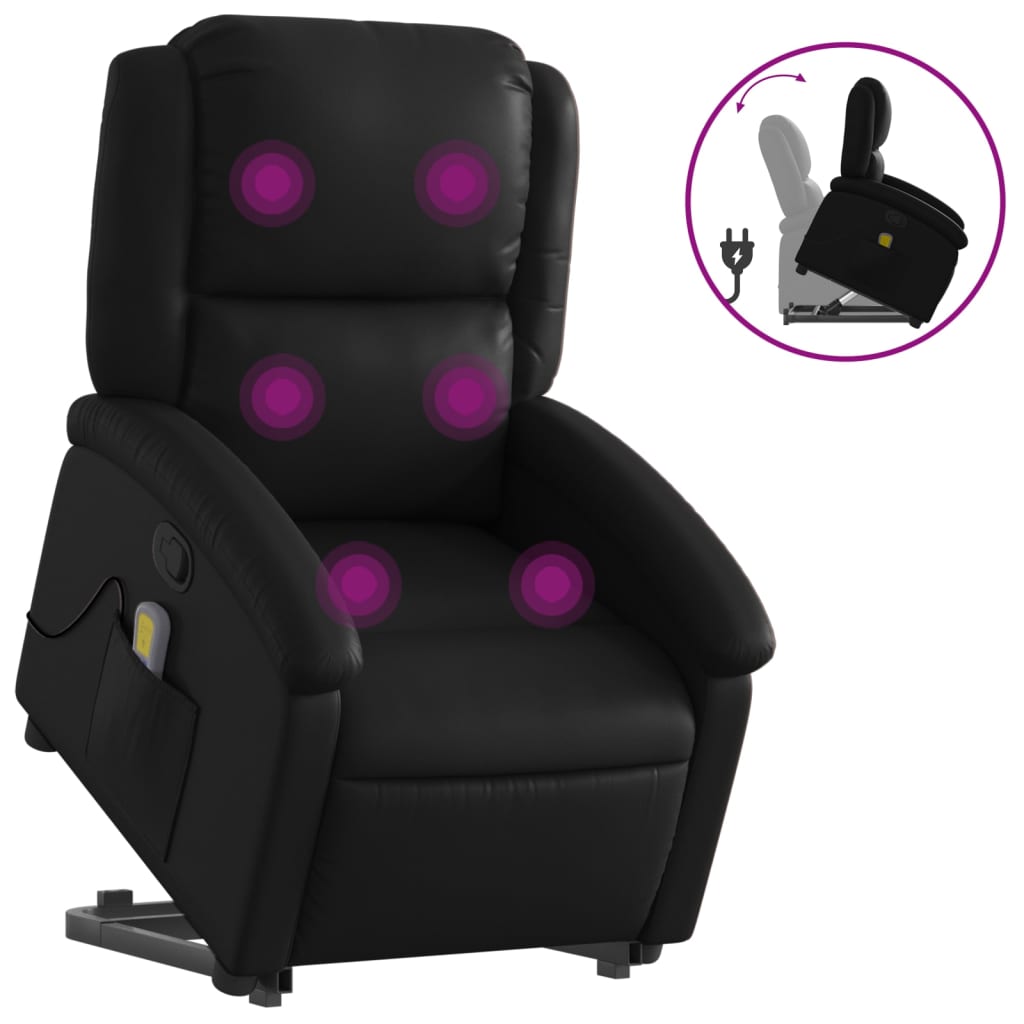 Fauteuil inclinable de massage Noir Similicuir - XIOS