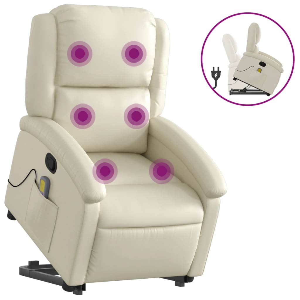 Fauteuil inclinable de massage Crème Similicuir - XIOS