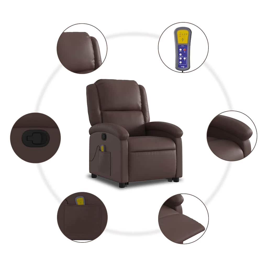 Fauteuil inclinable de massage Marron Similicuir - XIOS