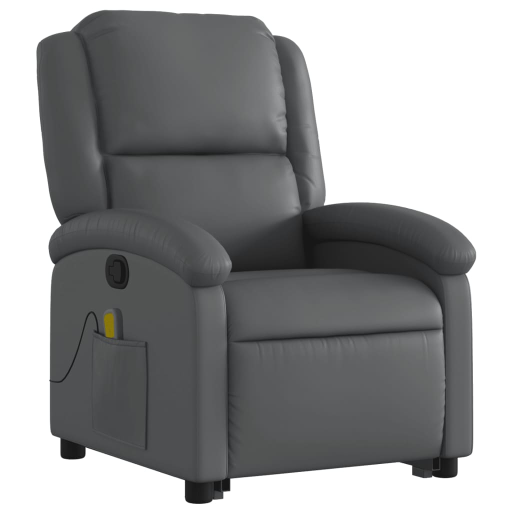 Fauteuil inclinable de massage Gris Similicuir - XIOS
